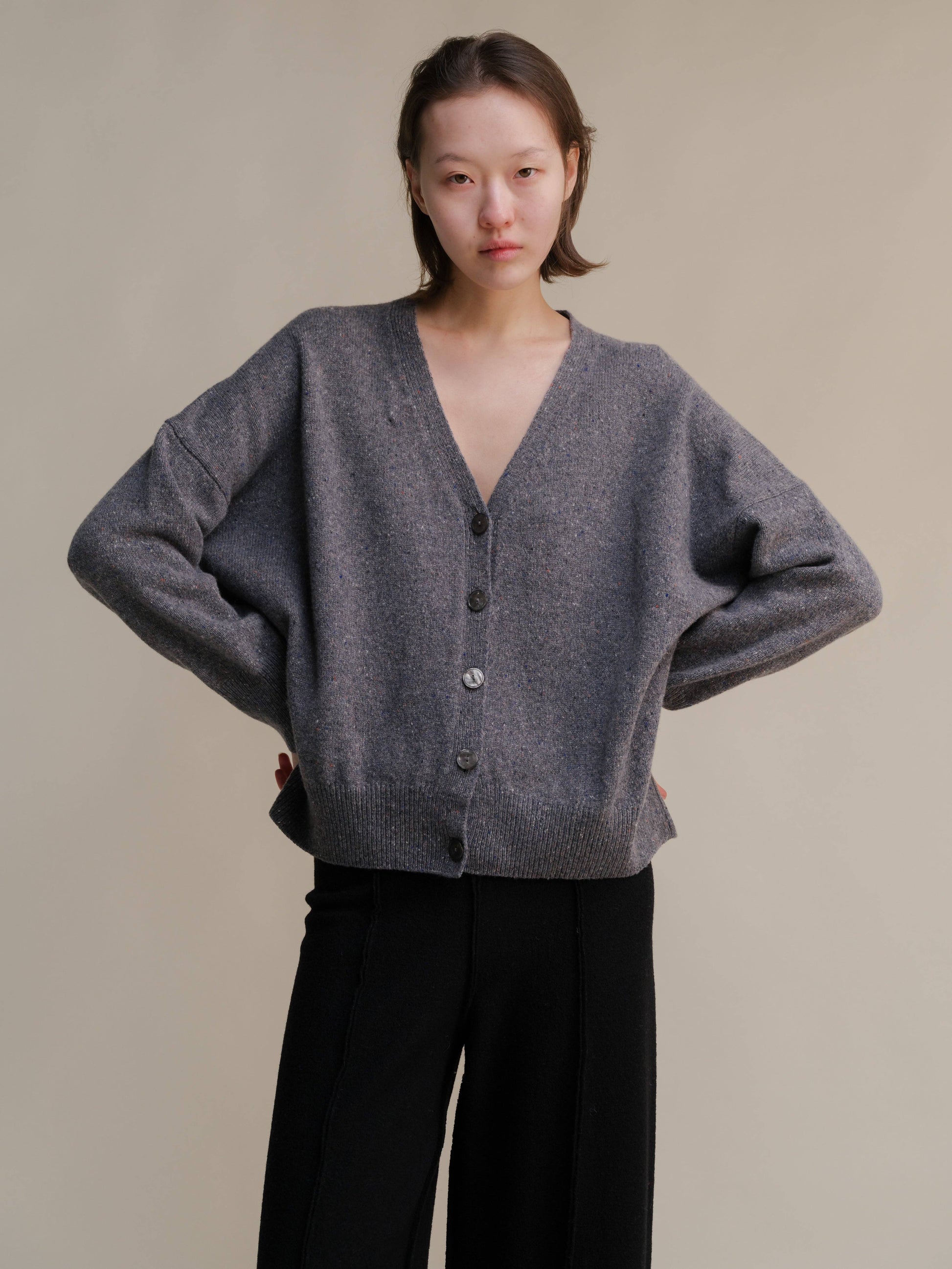 Cardigan oversize in tweed
