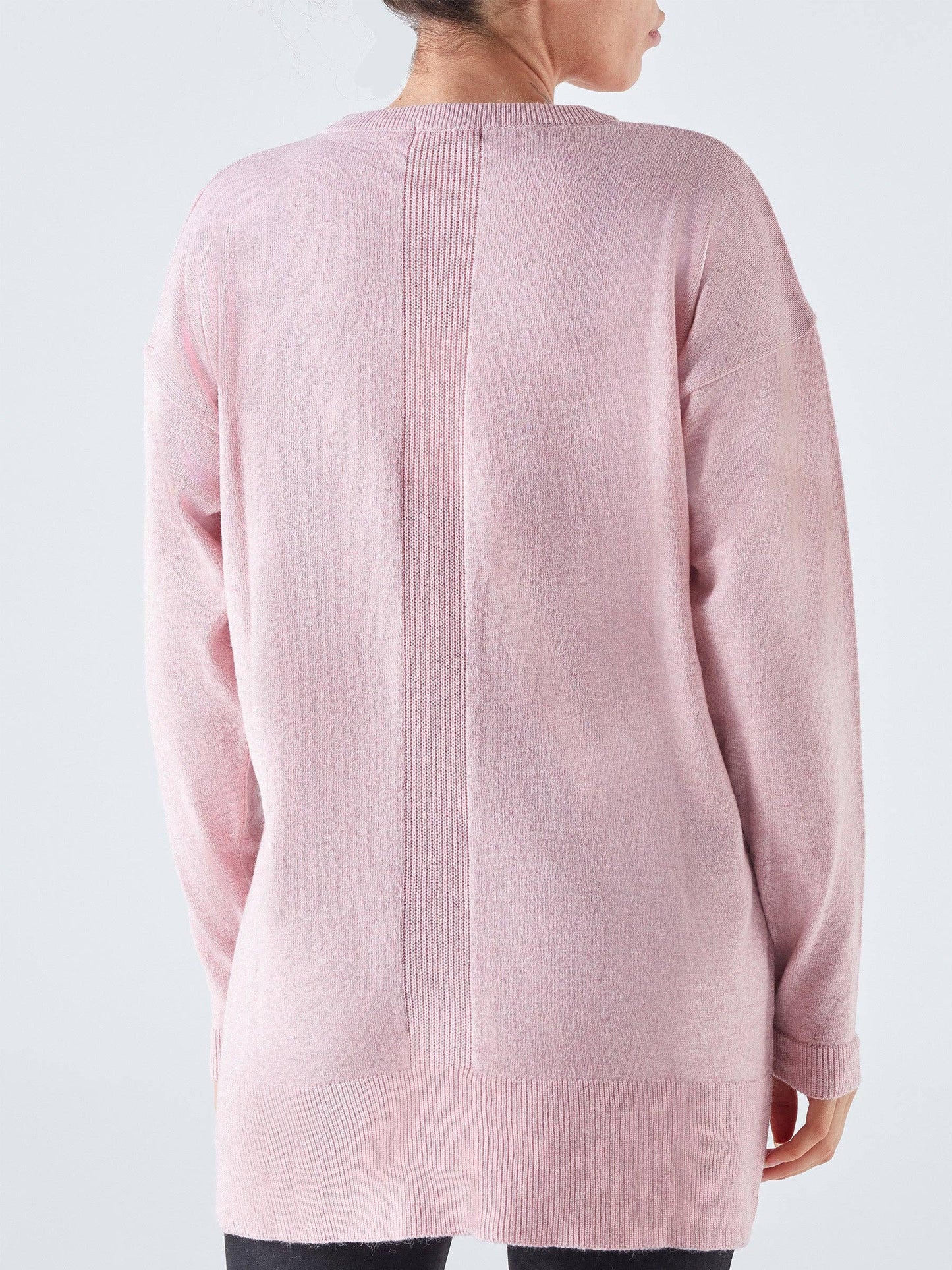 Maglia lunga a girocollo Nervo in misto lana e cashmere