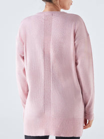 Maglia lunga a girocollo Nervo in misto lana e cashmere