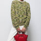 Maglione in maglia strutturata mélange verde