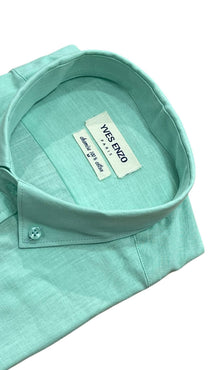Camicia in voile di cotone verde tenue