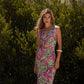 Abito lungo a scollo a V con spacco e cut-out