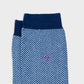 Calzini in cotone pettinato a chevron blu e écru