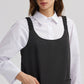 Abito gilet lungo con spalline arricciate