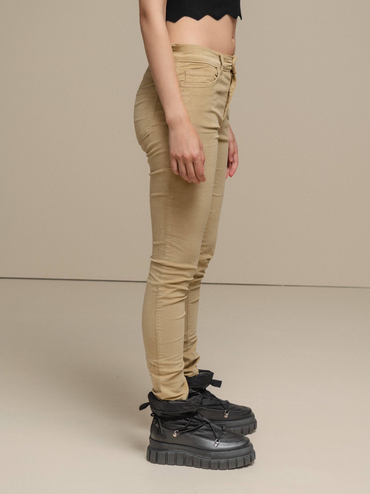 Pantaloni skinny in velluto a coste in cotone stretch
