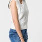 Gilet in maglia a trecce con scollo a V