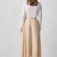 Gonna a trapezio midi color crema