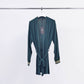 Cardigan lungo a coste con cintura
