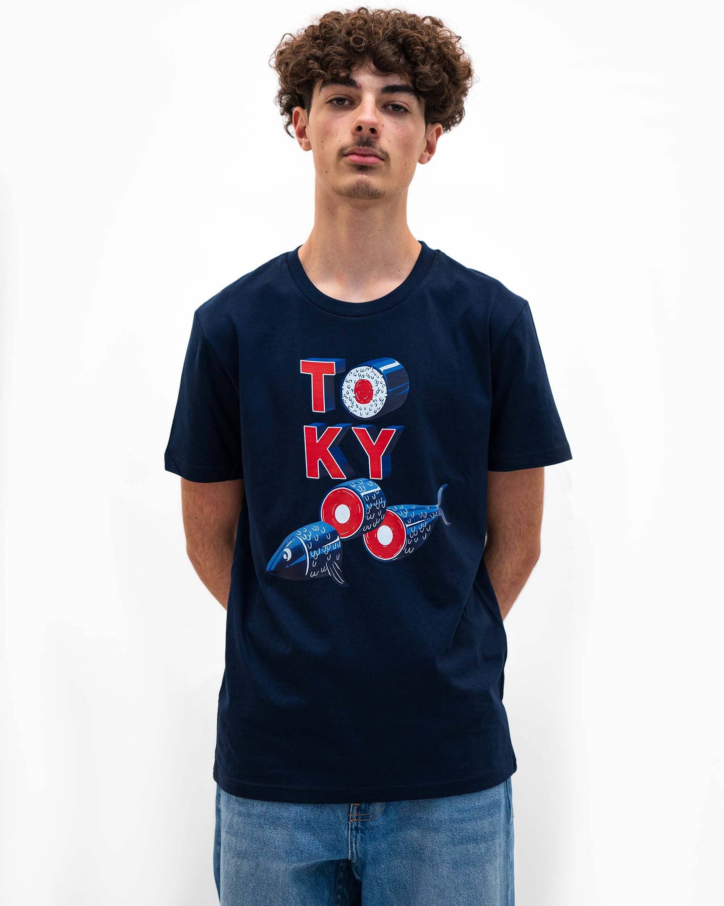 T-shirt Tokyo con grafica di cibo giapponese