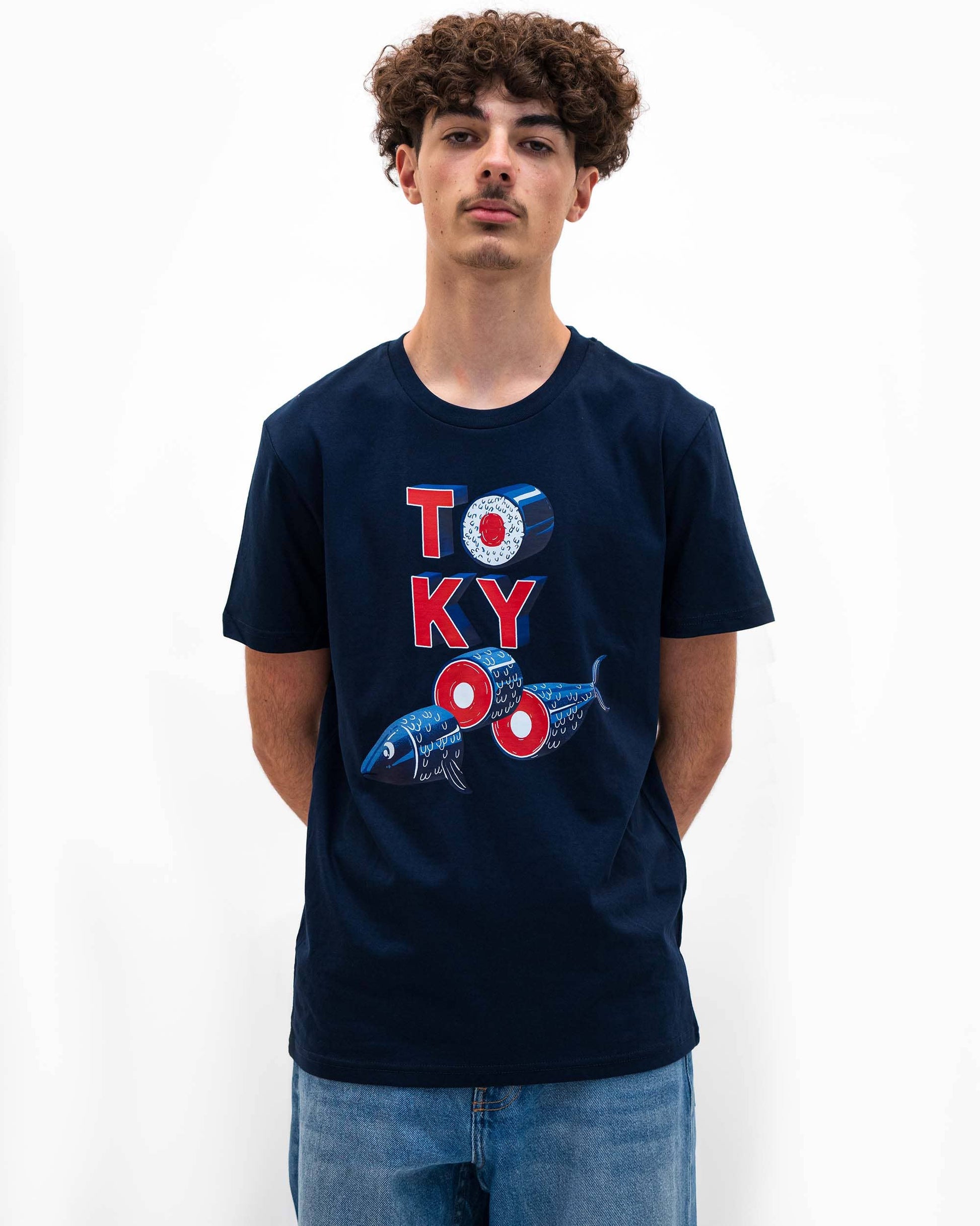 T-shirt Tokyo con grafica di cibo giapponese