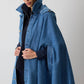 Poncho in denim con cappuccio