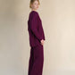 Maglione lungo con scollo a V profondo in misto cashmere