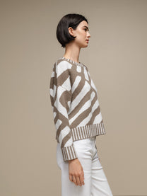 Maglione in maglia jacquard bicolore
