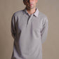 Maglione polo pesante in cotone organico tinto in capo grigio
