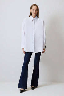 Camicia oversize in popeline