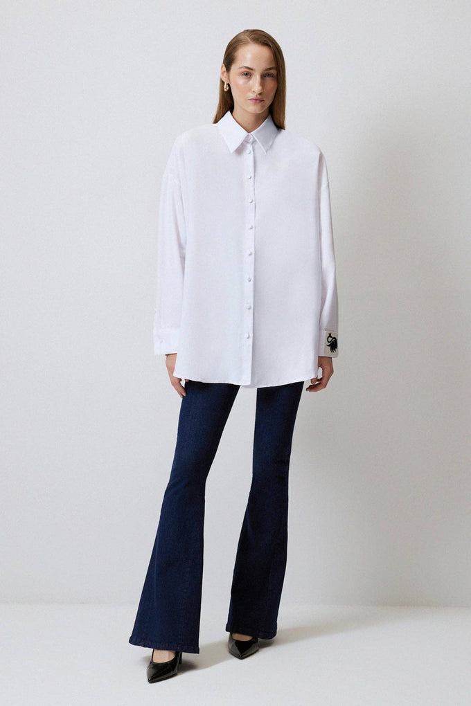 Camicia oversize in popeline