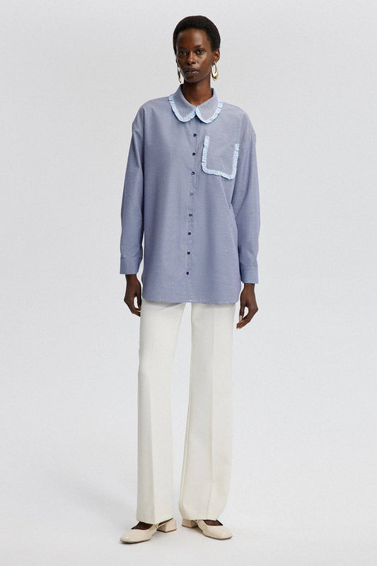 Camicia vichy con volant