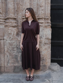 Polo a maniche corte in lana merino extrafine