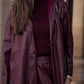 Camicia in ecopelle con nodo laterale