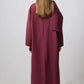 Trench coat lungo con sciarpa in misto cotone
