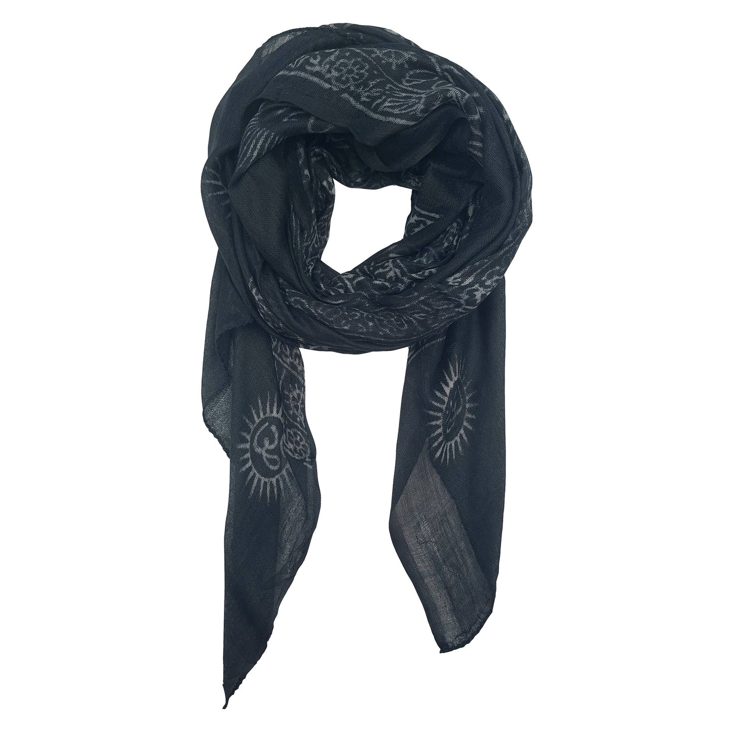 Foulard estivo in viscosa nero