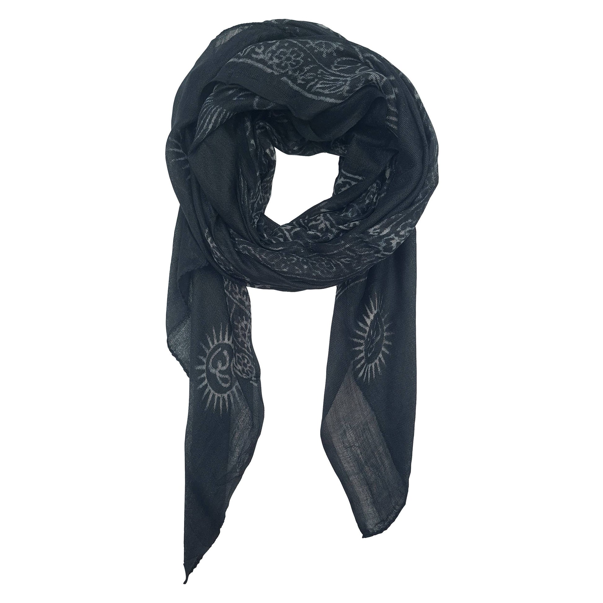 Foulard estivo in viscosa nero