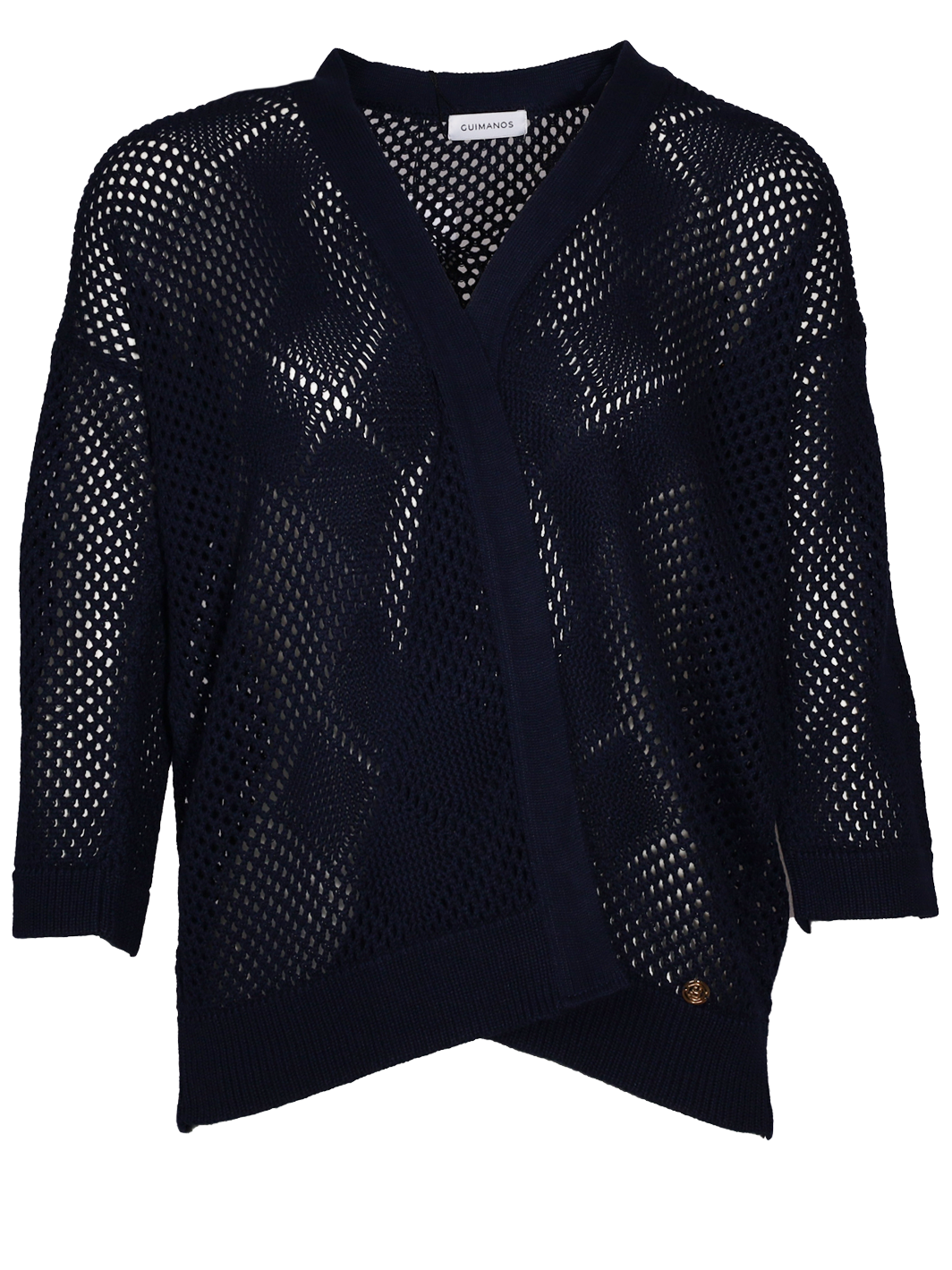 Cardigan in rete traforata in cotone