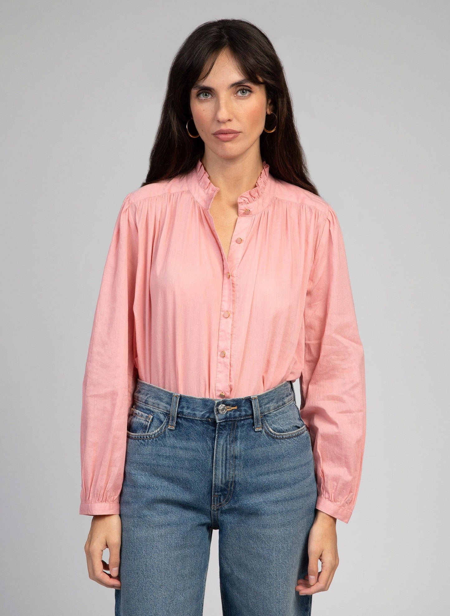 Camicia Saminy rosa in voile di cotone