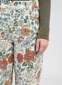 Pantaloni Phiona écru a fantasia floreale