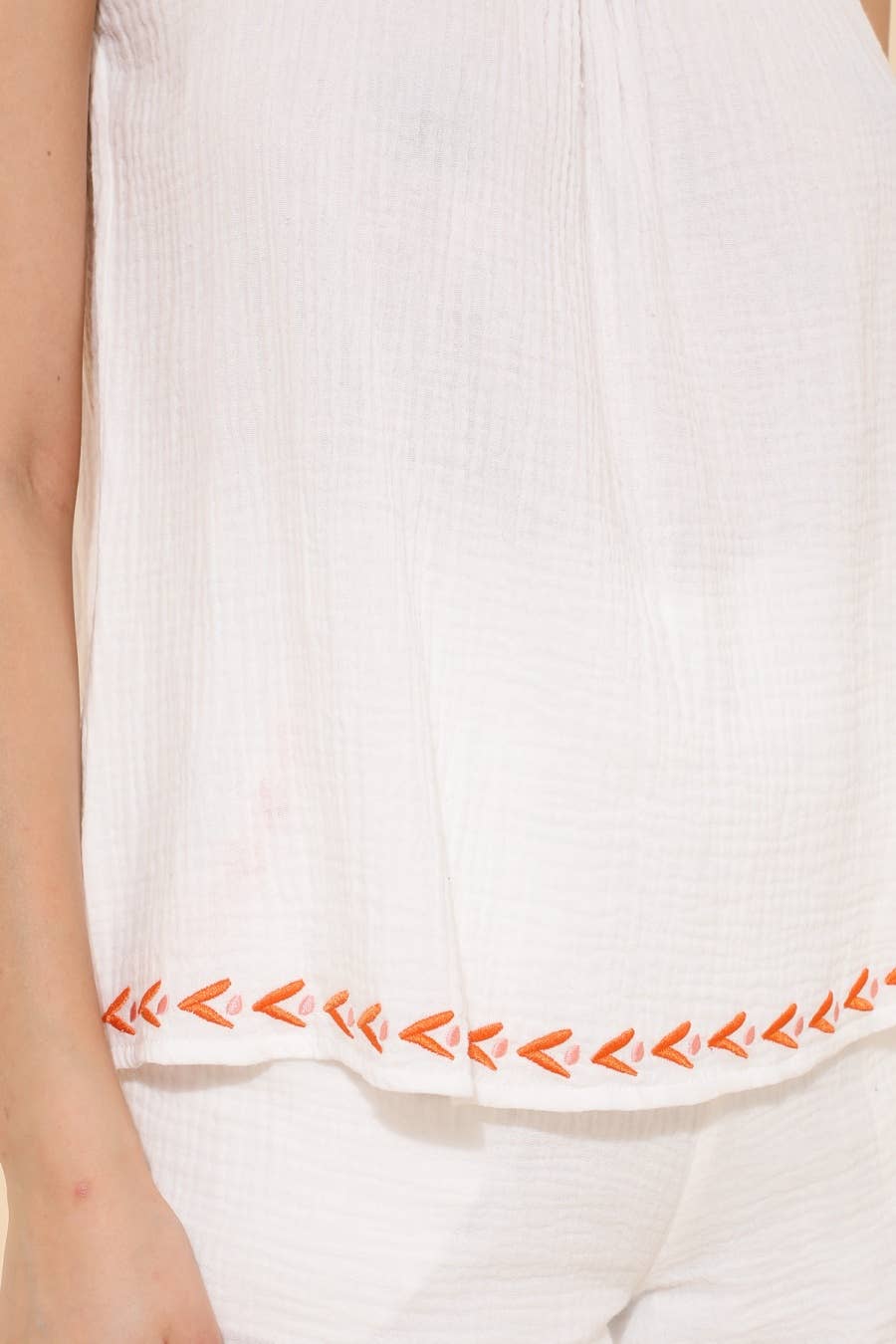 Top Tilda in mussola di cotone con spalline sottili