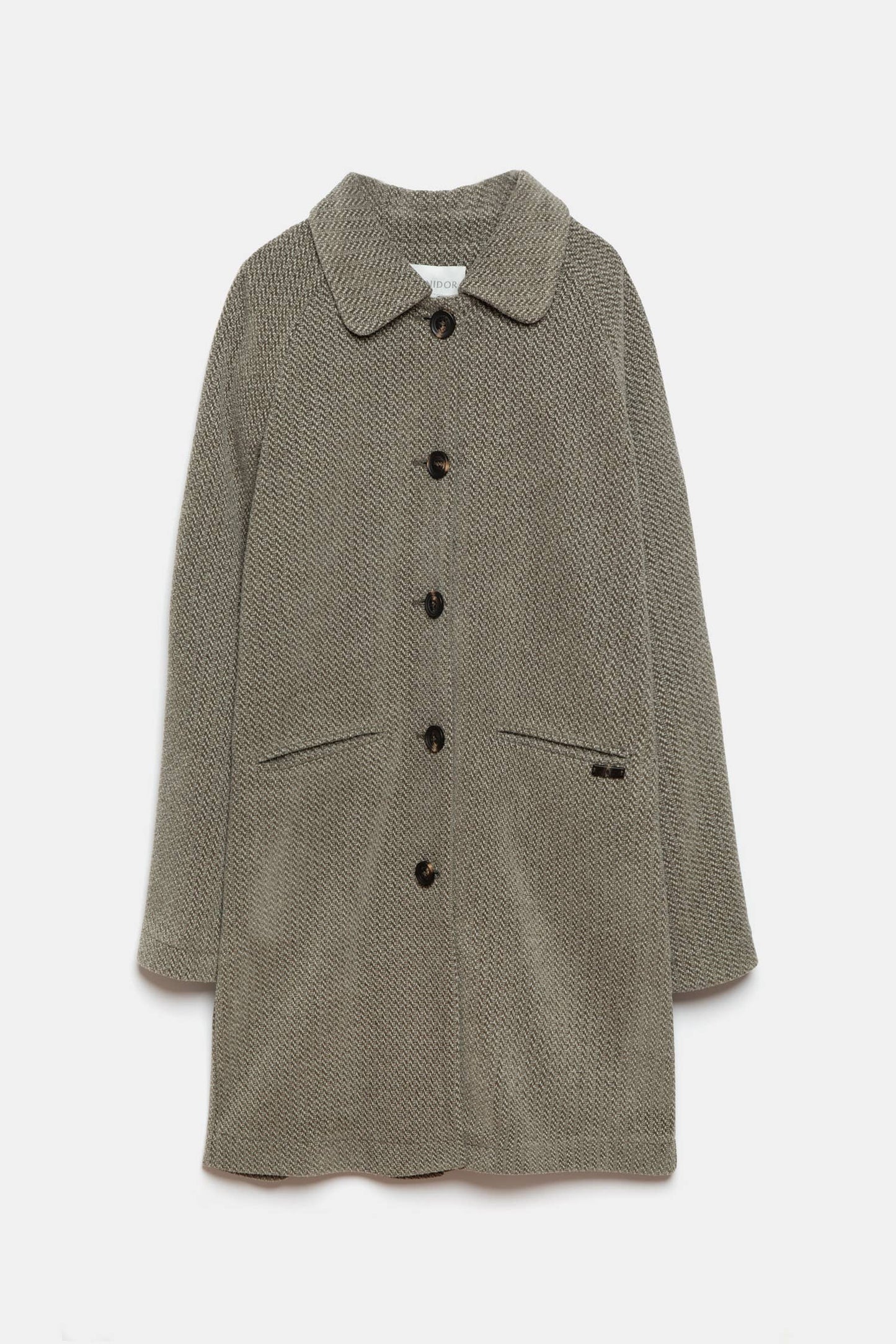 Cappotto lungo fantasia con maniche raglan