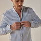 Camicia a righe in garza di cotone Hampton Granier