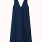 Abito lungo in denim con scollo a V
