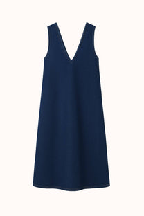 Abito lungo in denim con scollo a V