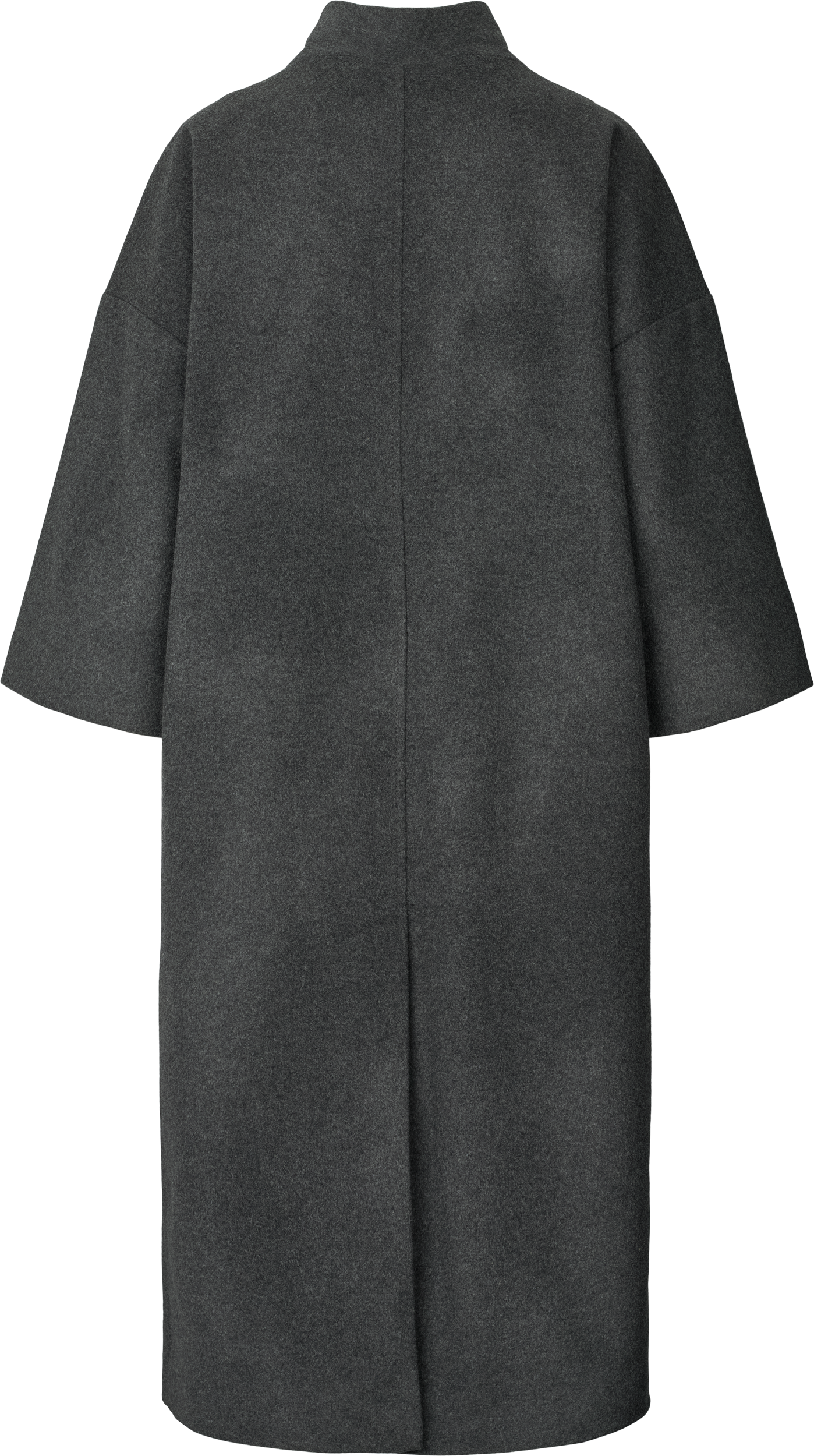Cappotto lungo oversize Nete in lana riciclata grigio scuro mélange