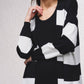 Cardigan lungo a righe aperto