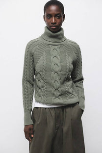 Maglione a maglia strutturata con dolcevita