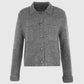 Cardigan caldo grigio con colletto polo