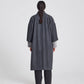 Cappotto lungo oversize Nete in lana riciclata grigio scuro mélange