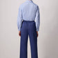 Pantaloni a gamba larga con cintura a fascia in misto cotone