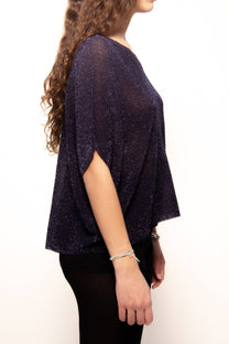 Mini kimono glitterato in maglia 3D