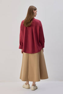 Camicia in gabardine ricamata