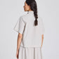 Camicia cropped Elena a righe in cotone biologico con maniche corte