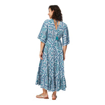 Vestito lungo estivo boho con maniche a 3/4