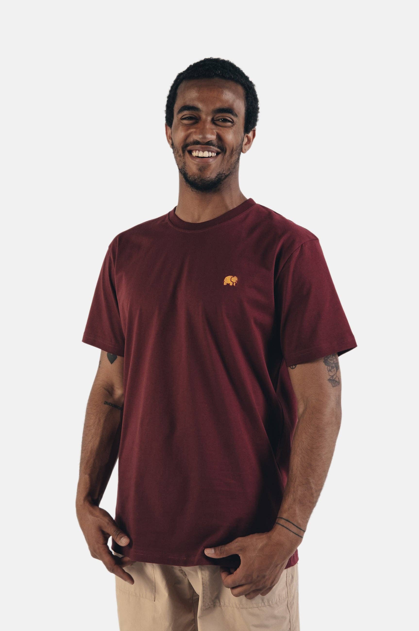 T-shirt Essential in cotone biologico bordeaux