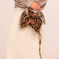 Pochette a sacchetto floreale marrone