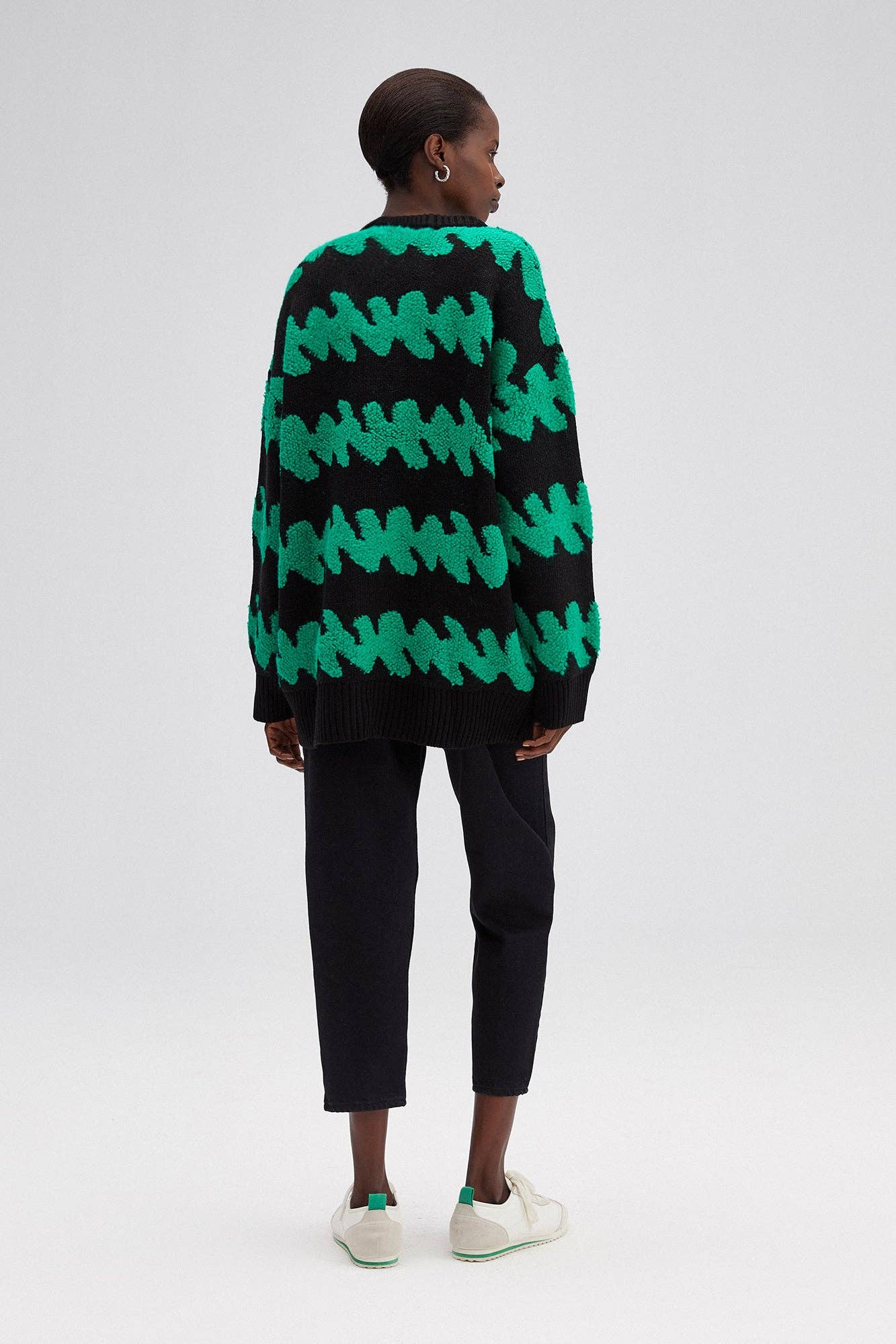 Maglione oversize girocollo fantasia