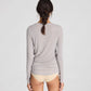 Maglia a maniche lunghe Thyra in lana grigio mélange chiaro