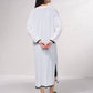 Cappotto lungo in maglia fine con scollo a V