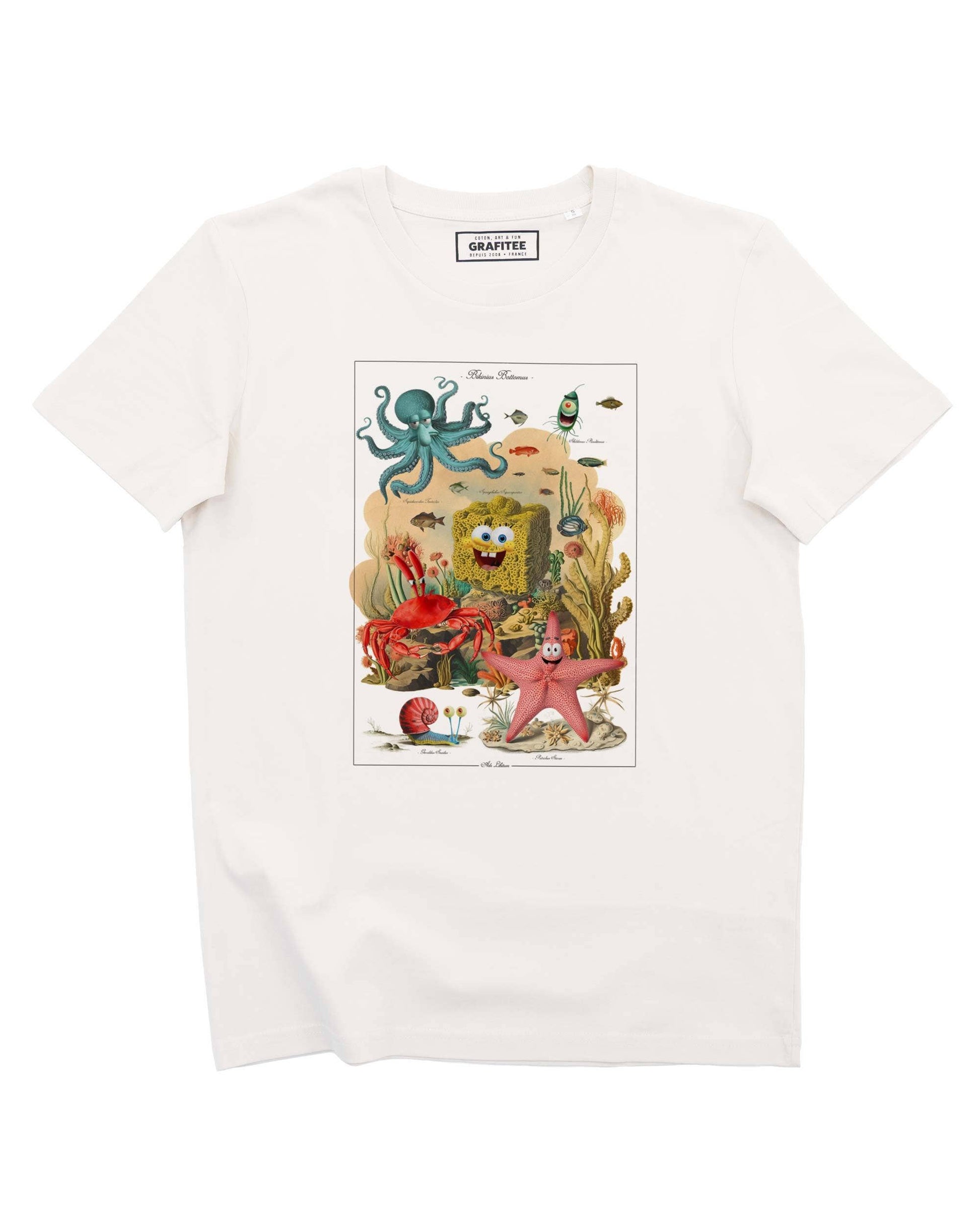 T-shirt unisex in cotone biologico con stampa cartoon Bikinius Bottomus